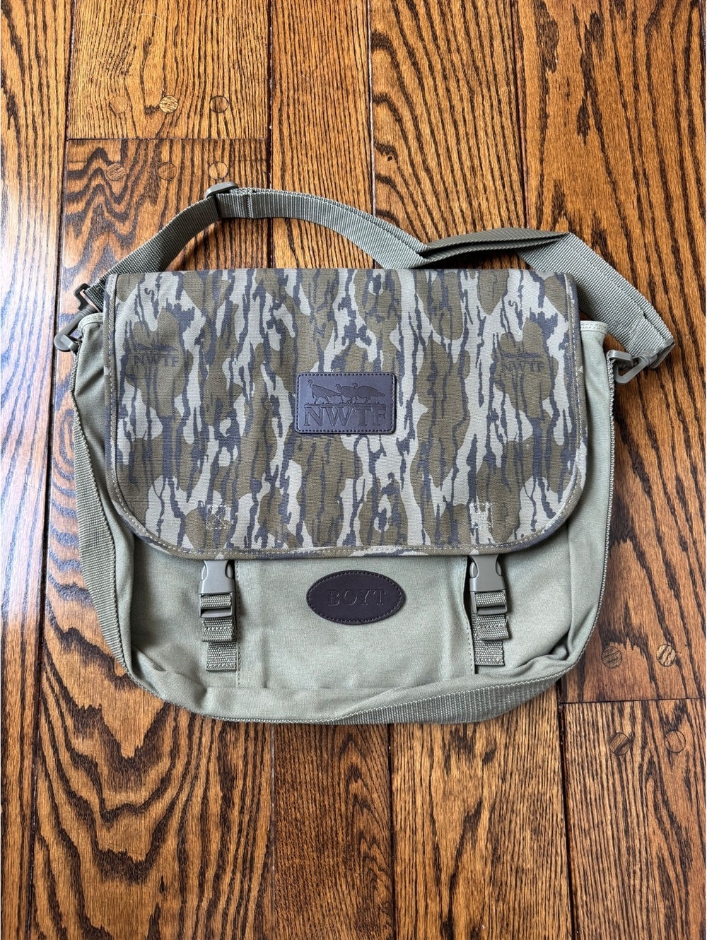 BOYT NWTF Canvas Shoulder Bag with Adjustable Strap in Camo